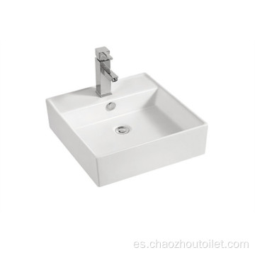 Lavabo de cerámica de diseño único con fregadero rectangular